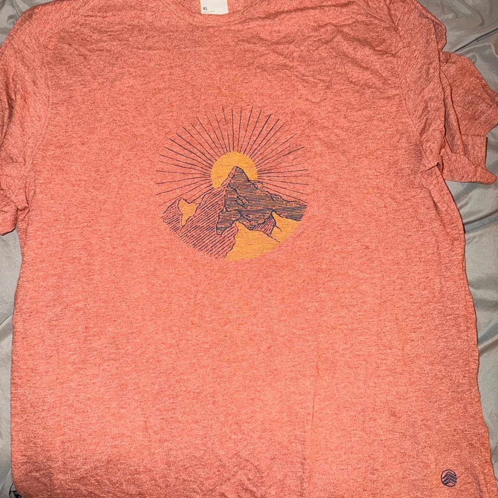 Sunset Mountain Graphic Tee - Coral